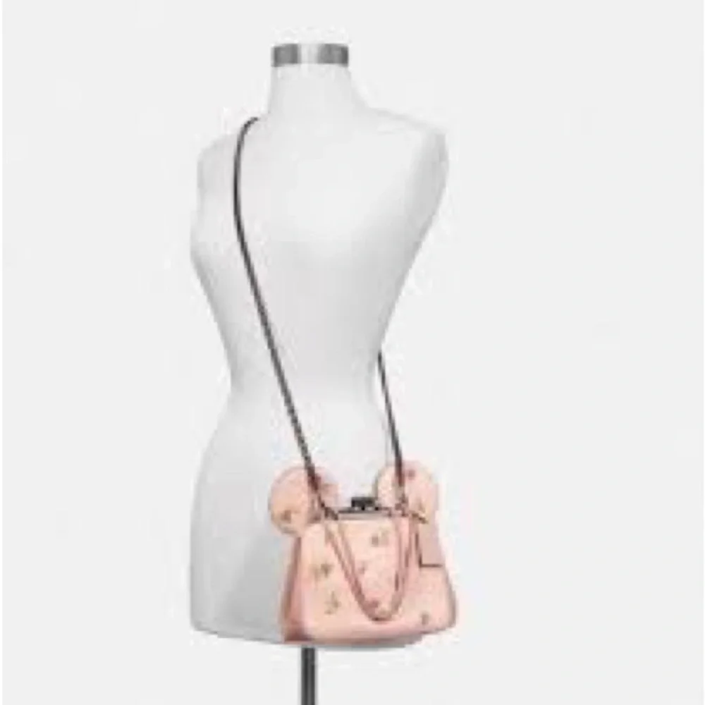 Coach x Disney Kisslock Bag with Floral Mix Print. Minnie Mouse Ears F29351 New - Picture 13 of 13